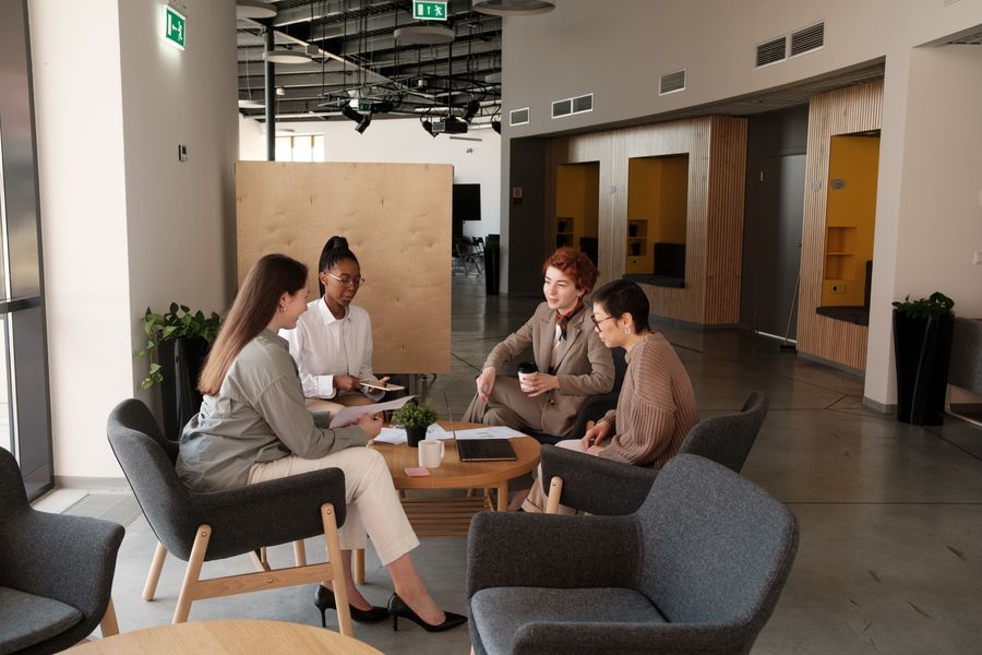 woman sitting at work