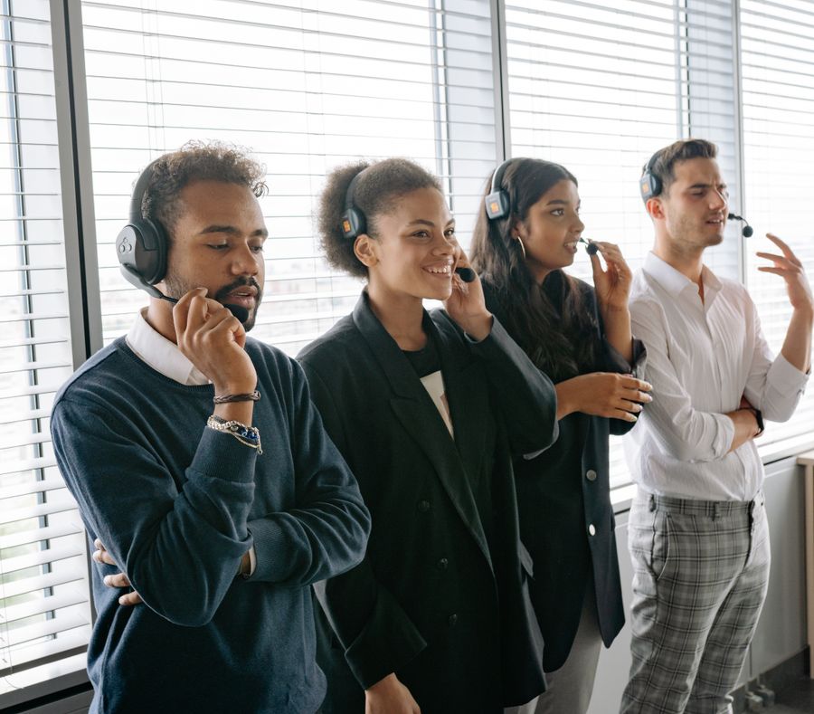 people wearing headset at the office — eSIM Troubleshooter accepts your trip details and hands back a clear recommendation.